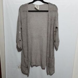PPLACLOTHING‎ TANIS BROWN CROCHET Women's XS Sweater/Cardigan